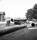 Rördragning längs Brynäsgatan. 11 juli 1950.



