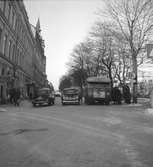 Trafikfälla, korsningen Drottninggatan - Stora Esplanadgatan.    21 januari 1951.
