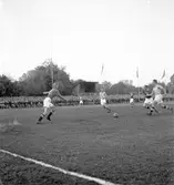 Fotboll på Strömvallen mellan Malmö FF - Gästrikland. 22 juni 1951.