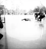 Bandymatch Forsbacka - Hammarby,  på Strömvallen. 13 januari 1952.