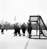 Bandymatch Forsbacka - Edsbyn. 3 februari 1952.