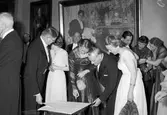 Gästriklands Läkarföreningen firar jubileum på Museet.  24 april 1952.