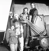 Skolungdomar hem från fjällen den 23 februari 1950