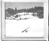 Tavla av konstnären Loman, Nittsjö, april 1944