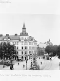 Nygatan taget från Öster. Till vänster kvarteret Armfeldt även Carl Larssons ateljé syns. Ett foto av fotografen G. Reimers Gävle













