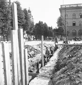Grävningar vid Busstationen.Juli 1939. Reportage för Gefle Posten



