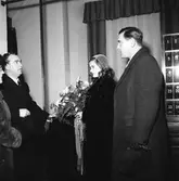 Eva Henning - Ekmans besök på Saga-biografen. November 1944

