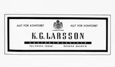 K.G Larsson. Örebro. Kontorsmaskiner.
