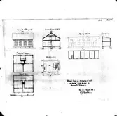 Gamla Gävle. Ritning av byggnader
