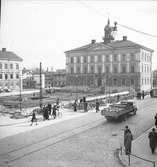 Rådhustorget under ombyggnad, september 1945

