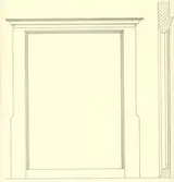 Ritning av dörromfattning.