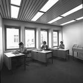 Kontorsrum på Förvaltningshuset, Gävle Kommun. Den 6 april 1973

