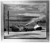 Ewald Dahlskog, 1894 - 1950
Började 1929 på Bobergs Fajansfabrik

Tavla från 1933, motiv Gävle hamn
Maj 1940

