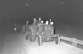 Militärer på väg hem från en manöver i Sollefteå. Mars 1949

