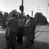 Idrottsmän från Frankrike på besök i Gävle. September 1945.