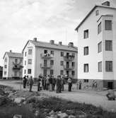 Bostadskongress. 9 augusti 1945.
Husen är från vänster Södra Stapeltorgsgatan 5, 7 resp 9.