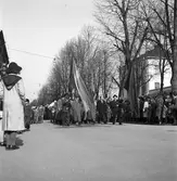 1 maj demonstration i Gävle. 1945.