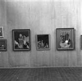 Museet, tavelutställning. Länsintendent Stenström inviger konstutställningen. 25 mars 1953.