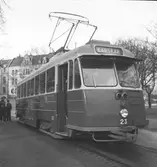 Bomhuslinjen får nya spårvagnar. 20 mars 1953.
