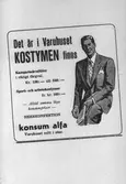 Konsum Alfa, annons på kostymer
