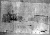 Konsum Alfa. Byggnadsritning på nya charkfabriken i Gävle. Datum 19 oktober 1949