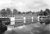 Dammbrobygge i Gavleån, Stadsträdgården. Juni 1948.