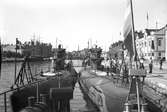 Ubåtsbesök, inre hamn. År 1948.