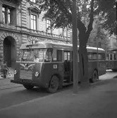 Nya busslinjer från invigningen. 25 september 1948. Busslinje 6 trafikerar Centralstation - Norra-och Södra Centralgatan - Albion - Parkvägen - Kungsbäck -Stortorget - Centralstation.