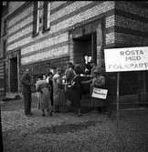Reportage för Gefle Dagblad. Stadsfullmäktigeval 1938 på Brynässkolan

