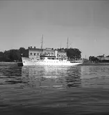 Finsk jaktbåt i Gavleån. Reportage för Gefle Dagblad
