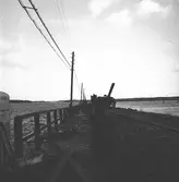 Mars 1938. Stormfällning. Norra Hamnpiren. Reportage för Gefle Dagblad
