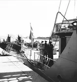 År 1938. Danskt Flottbesök. Inre hamnen. Reportage för Gefle Dagblad
