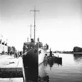 År 1938. Danskt Flottbesök. Inre hamnen. Reportage för Gefle Dagblad
