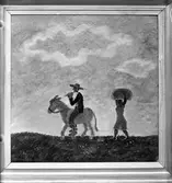 Tavla av konstnär Martin Palm. Tavla fotograferad på Konsthallen, Norra Centralgatan 8, Gävle. 27 februari 1946.