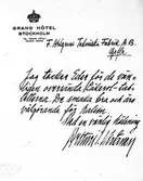 Intyg av Arttori Wirtanen till Ahlgrens Tekniska Fabrik. 9 mars 1946.