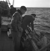 Julbåt till fyrskepp. December 1948.