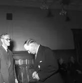 S.J - Statens Järnvägar medaljutdelning. 1 april 1949. Reportage för Gefle Dagblad.