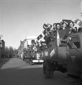 Solstickans tändstickor, tåg genom staden. 24 april 1949.