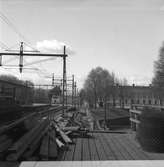 Centralstationens gamla perrong rives. Maj 1949.