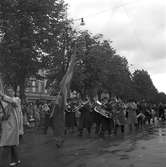 Folknykterhetens dag. Demonstrationståg till Boulognerskogen. År 1949. Reportage för Gefle Dagblad.