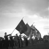Svenska Flaggans Dag festligheter på Strömvallen. 6 juni 1949.
