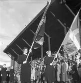 Svenska Flaggans Dag festligheter på Strömvallen. 6 juni 1949.