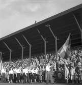 Svenska Flaggans Dag festligheter på Strömvallen. 6 juni 1949. Beställt av Rudolf Lindgren.