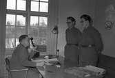 Kungsbäck, regementet. Rekryter som har alltjänst. 13 januari 1950.