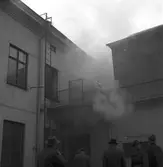 Nordströms Fruktaffär. Eldsvåda i lagret. 7 februari 1950.