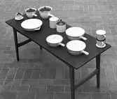 Husgeråd.  Den 24 april 1956
Bobergs Fajansfabrik AB.
