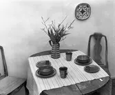 Utställning med diverse föremål.  Den 24 april 1956
Bobergs Fajansfabrik AB.
