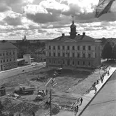 Rådhustorget under ombyggnad. Deptember 1945