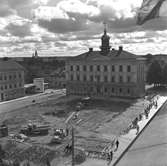 Rådhustorget under ombyggnad. Deptember 1945