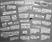Urklipp från tidningar angående nyheten om att kunna ha sopor i papperssäckar. Korsnäs AB. Den 22 juni 1960
